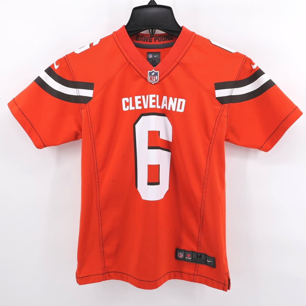 Nike Baker Mayfield Cleveland Browns Jersey Orange Kids Medium FLAWS
